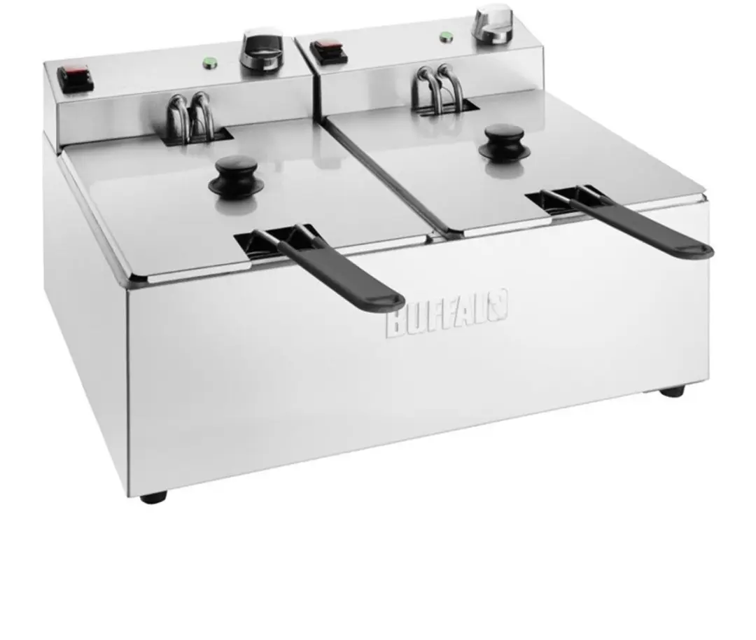 Buffalo Dubbele Friteuse 2x5L CU618 - 5600W - Zilver