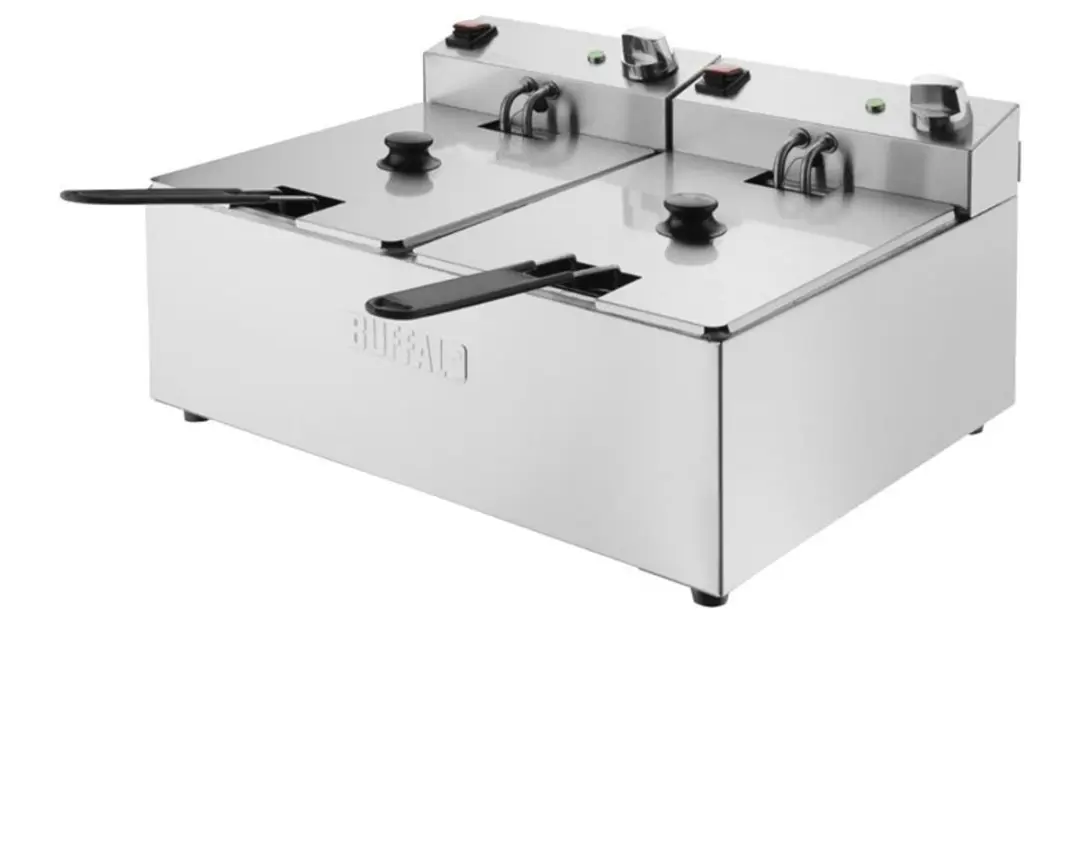 Buffalo Dubbele Friteuse 2x5L CU618 - 5600W - Zilver