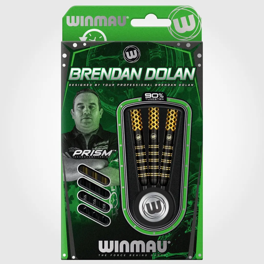 Winmau Brendan Dolan V2 Dartpijlen - 3 Stuks - Zwart/Goud