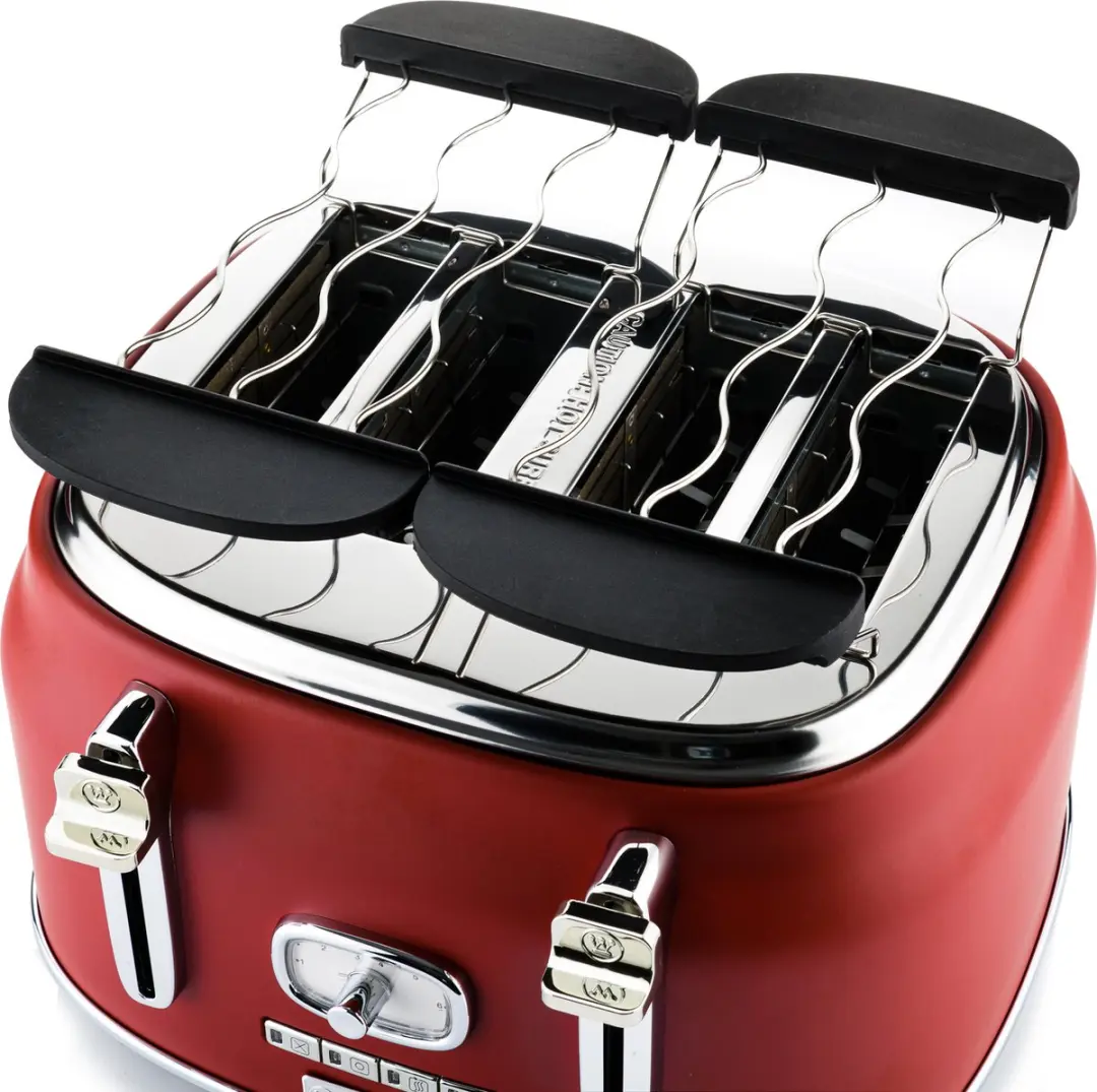 Westinghouse Retro 3-delige Set - Waterkoker 1,7L + Broodrooster 4 Sneden + Staafmixer - Rood