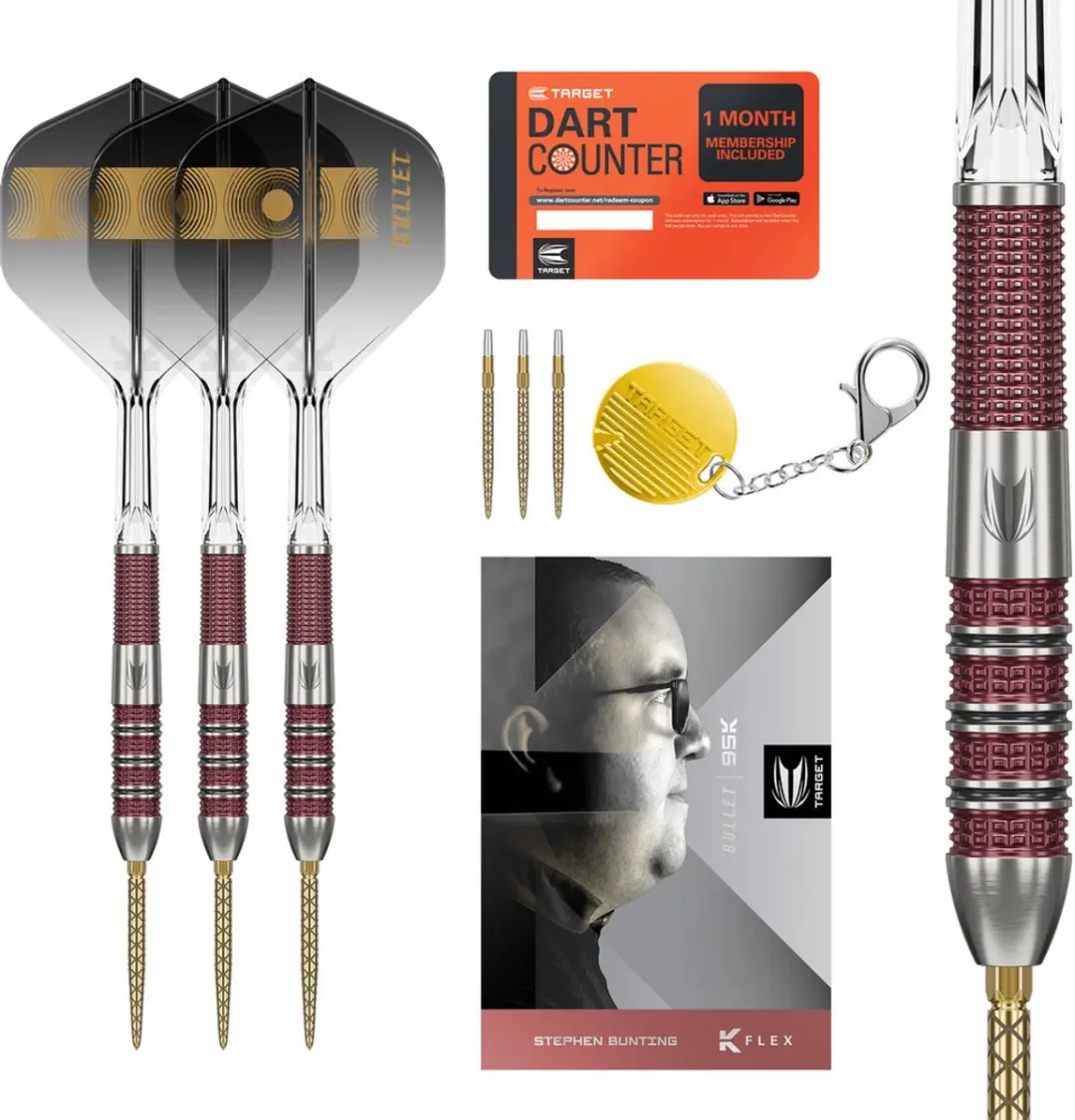 Target Stephen Bunting 95K Swiss Point 95% Dartpijlen - 3 Stuks - Rood
