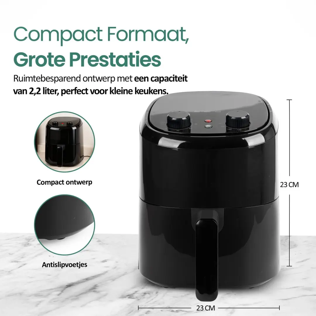 Emerio AF-130646 Heteluchtfriteuse 1000W - 2.2L - Zwart - afbeelding 6 van 6