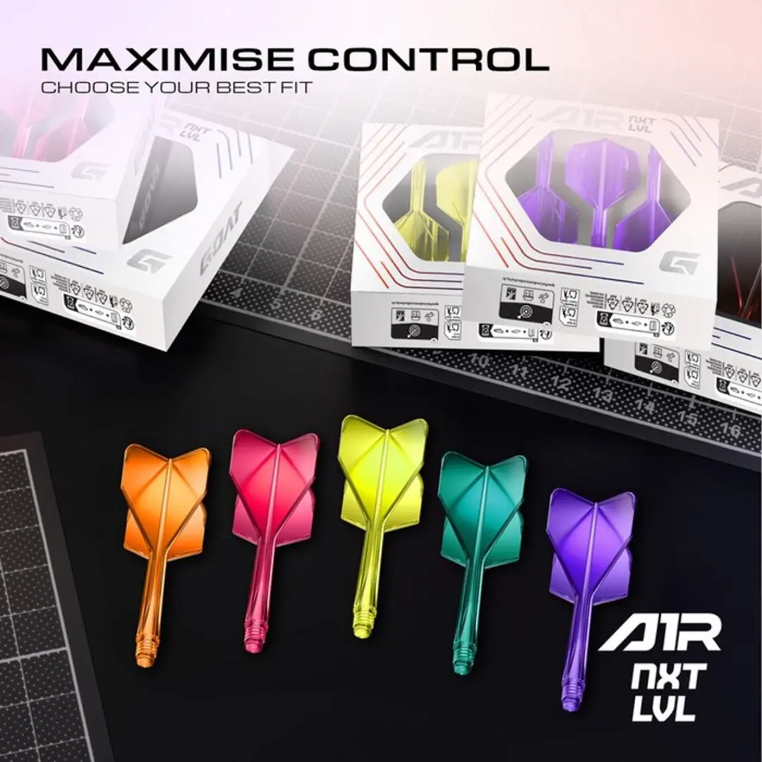 goat Air Neon Pink NO6 Dart Flights & Shafts - 3 Sets - 9 Stuks