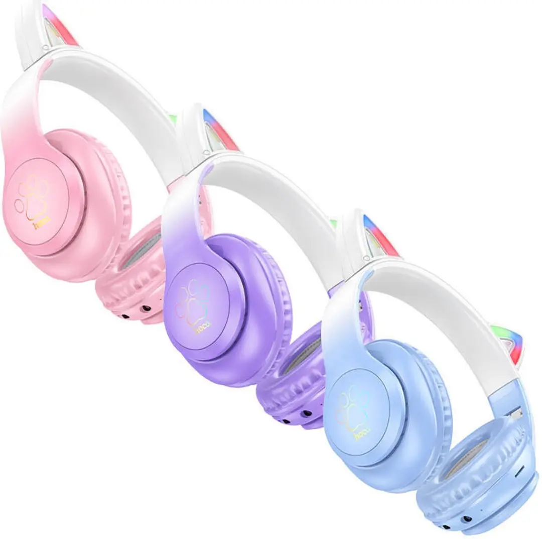 Hoco W42 Draadloze Kinderkoptelefoon - Max 85dB - Paars