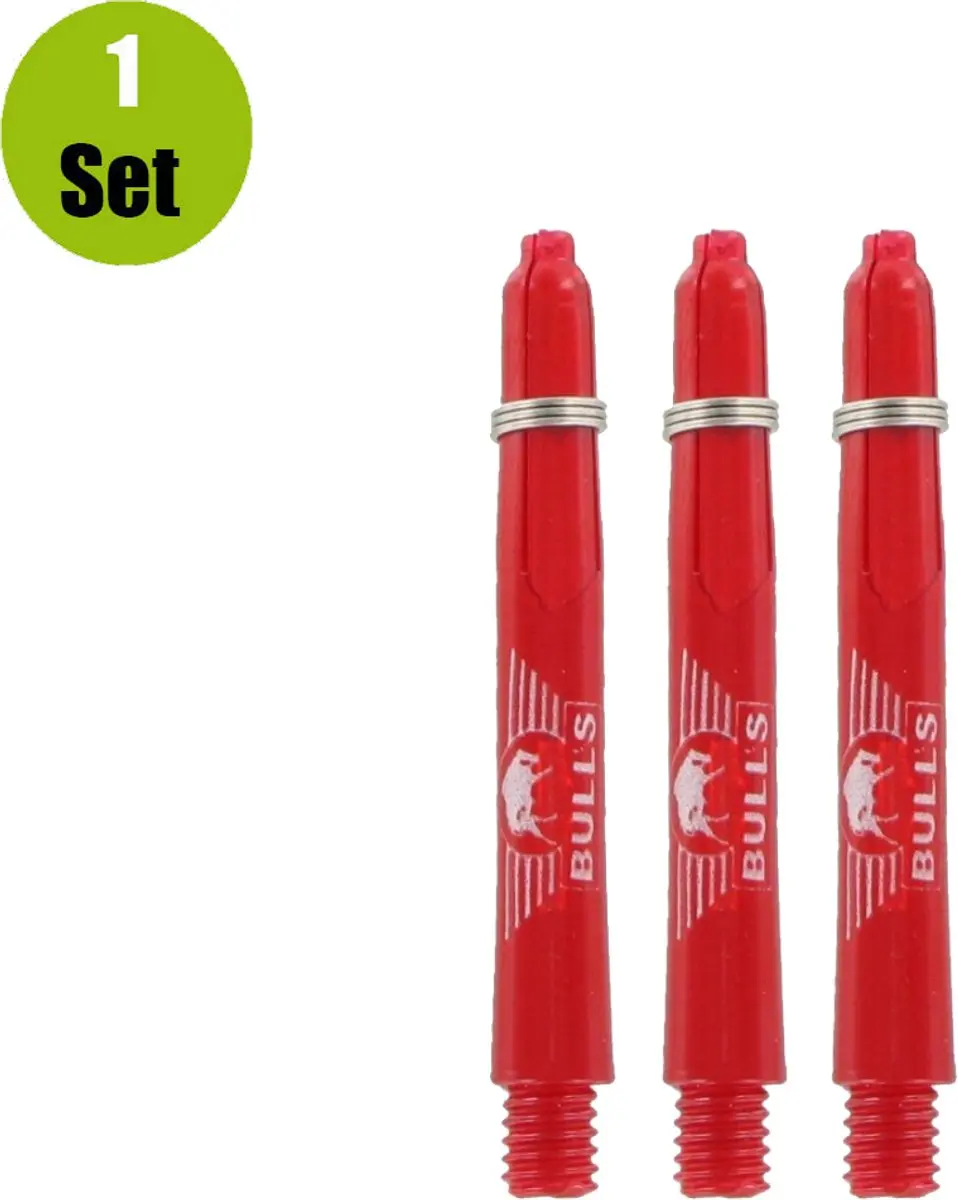 Bull's Nylon Glowlite Dart Shafts BU-55420 - Rood - 3 Stuks