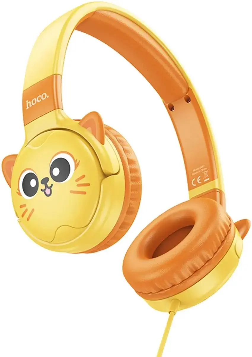 Hoco W61 Kinder Koptelefoon Kattenoortjes - Geel