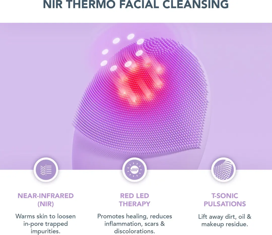 FOREO Luna 4 Plus Gezichtsborstel - NIR & Microcurrent - Roze - 3 Stuks