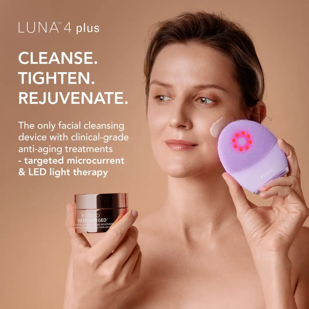 FOREO Luna 4 Plus Gezichtsborstel - NIR & Microcurrent - Roze - 3 Stuks - afbeelding 6 van 6