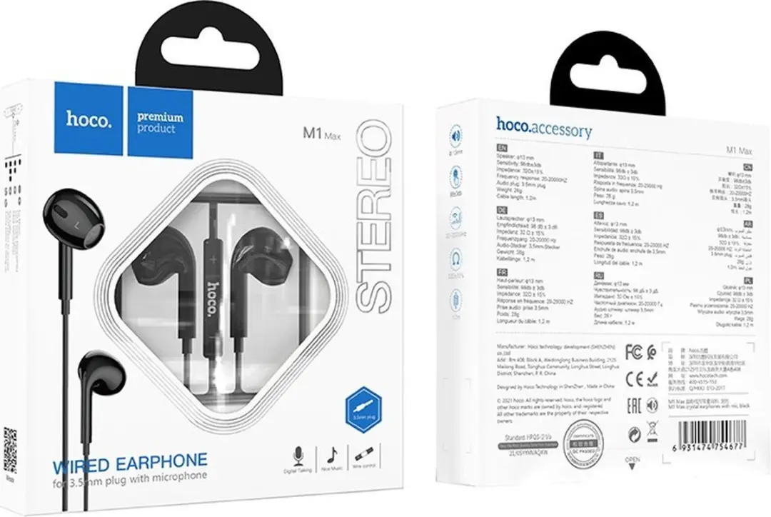 Hoco M1 Max Crystal In-Ear Oordopjes M1 MC - Zwart - afbeelding 6 van 6