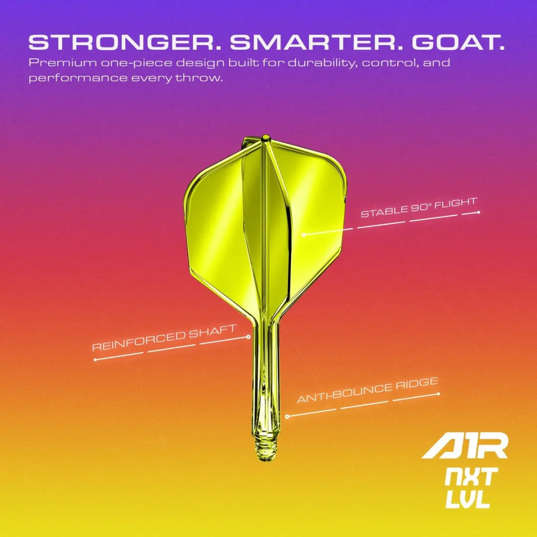 goat Air Neon Yellow NO6 Dart Flights - 3 Stuks