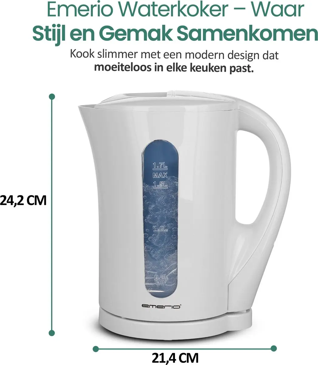 Emerio Waterkoker WK-123483.1 2200W - 1.7L - Wit
