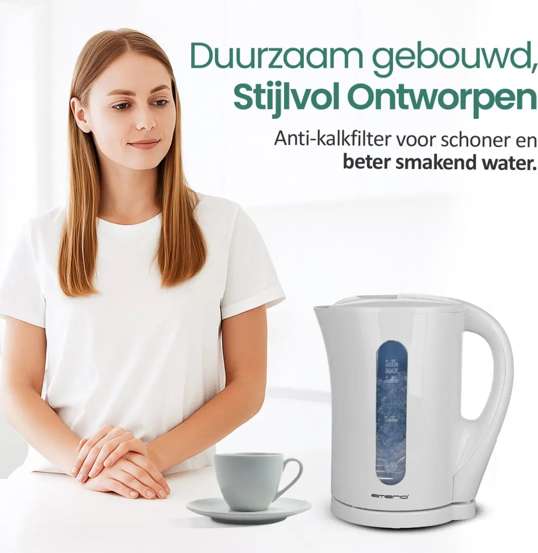 Emerio Waterkoker WK-123483.1 2200W - 1.7L - Wit