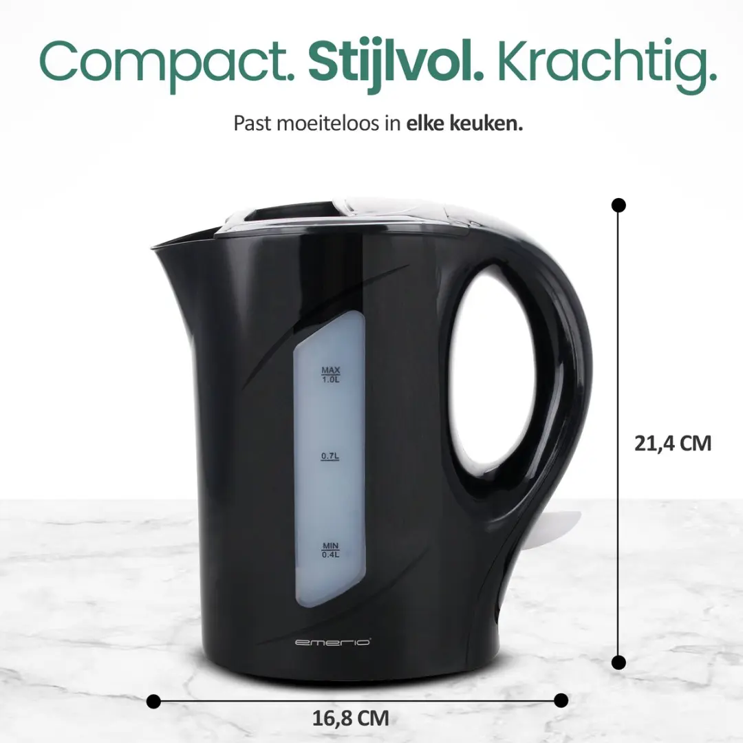 Emerio Waterkoker WK-121616.1 2200W - 1L - Zwart