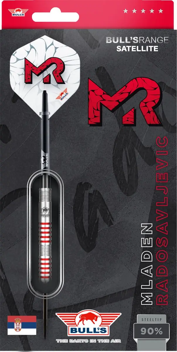 Bull's Mladen Radosavljevic Dartpijlen 21g - 3 Stuks - Wit/Rood