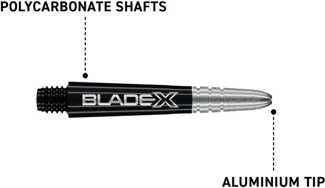 Winmau Vecta Blade X Dart Shafts 3 Stuks - Zwart/Zilver