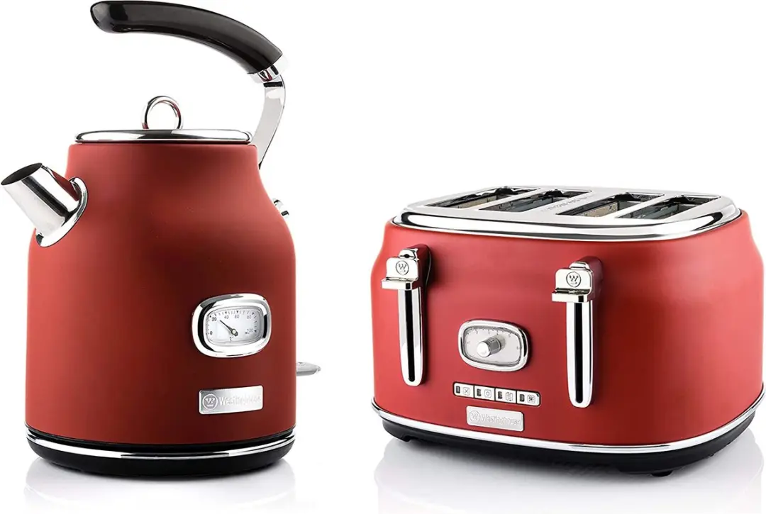 Westinghouse Retro Waterkoker 1,7L + Broodrooster 4 Sneden