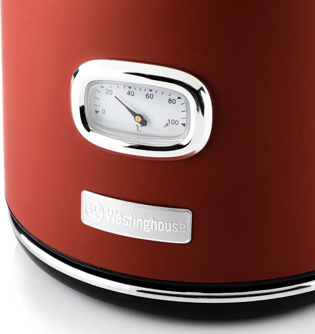 Westinghouse Retro Waterkoker 1,7L + Broodrooster 4 Sneden - Rood
