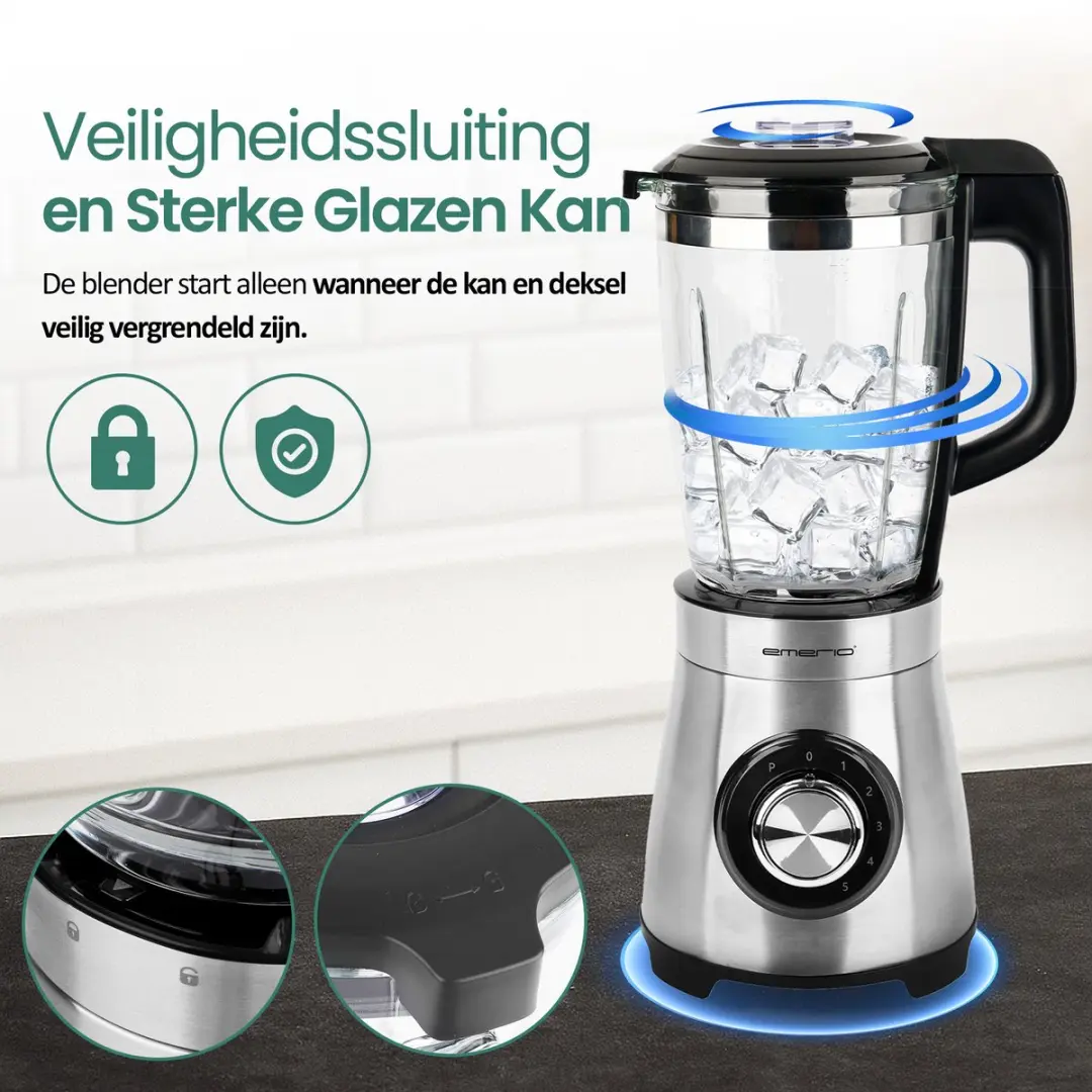 Emerio Blender BL-126794 1.75L - 1000W - 5 Snelheden - Zwart