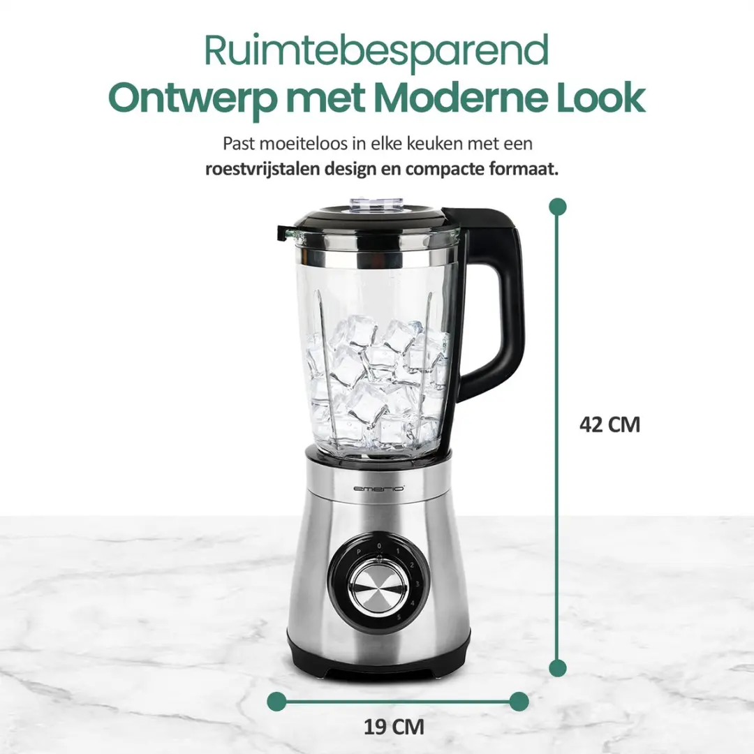 Emerio Blender BL-126794 1.75L - 1000W - 5 Snelheden - Zwart