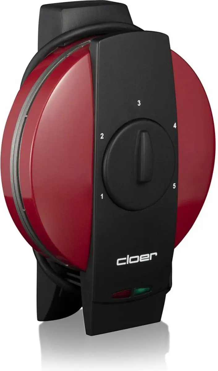 Cloer 1633V Wafelijzer Hart - 930W - Rood - afbeelding 6 van 6