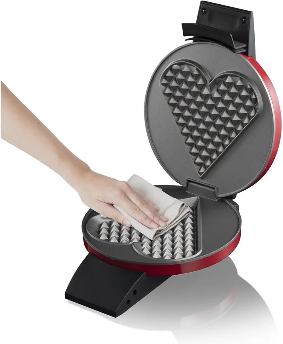 Cloer 1633V Wafelijzer Hart - 930W - Rood