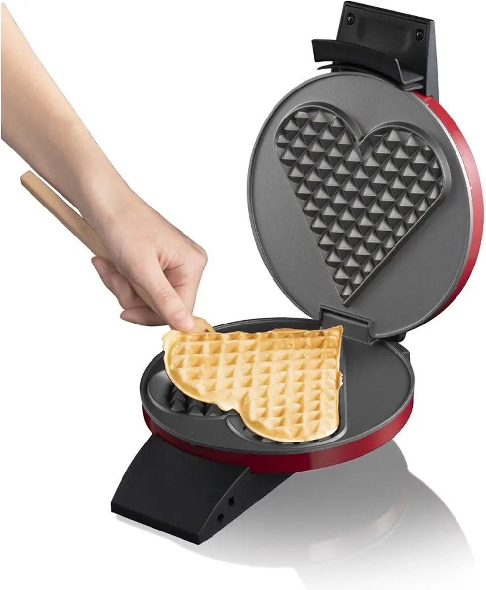 Cloer 1633V Wafelijzer Hart - 930W - Rood