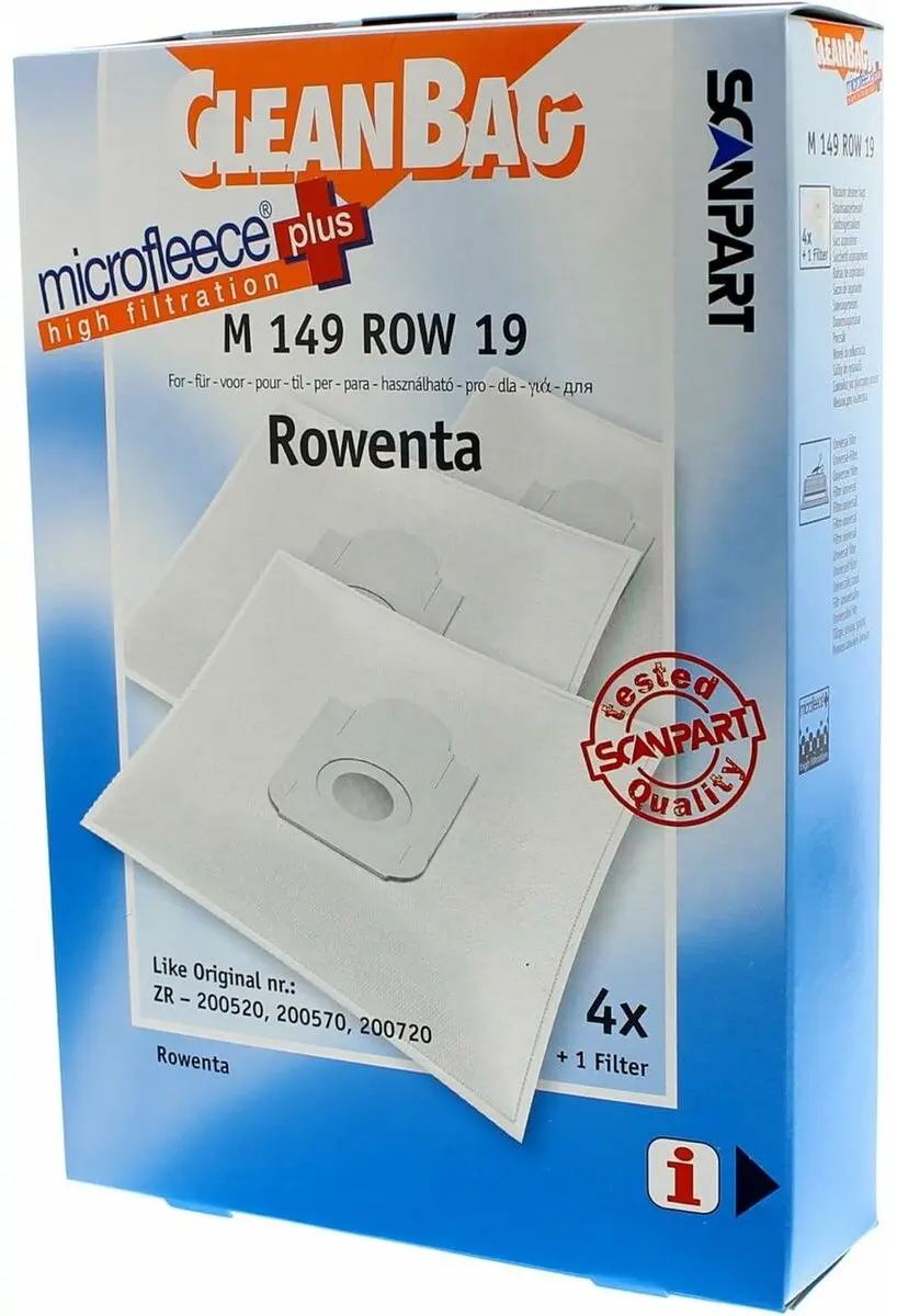 Cleanbag Stofzuigerzakken 4 Stuks - o.a. Rowenta Compact Power