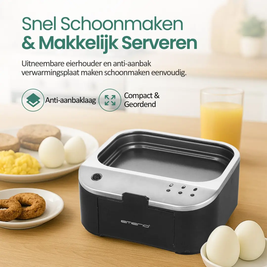 Emerio Smart Eierkoker EB-123177.12 - 6 Eieren - 400W - Zwart