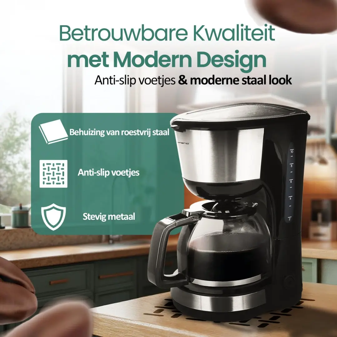 Emerio CME-122933 Koffiezetapparaat 1,25L - 12 Kopjes - 1000W - Zwart