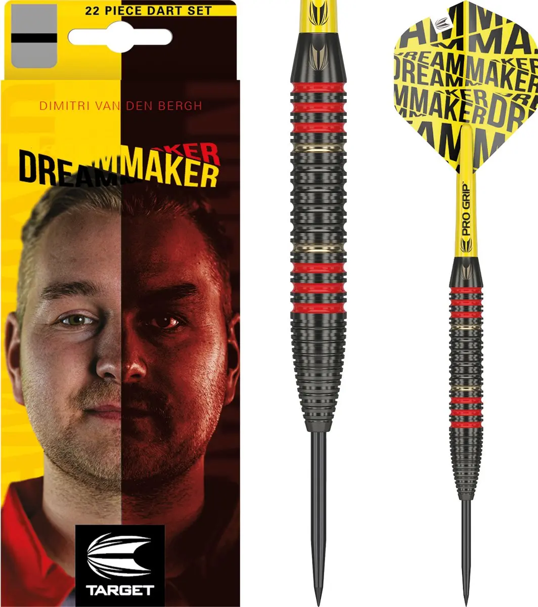 Target Dimitri van den Bergh Brass Set - 22 Darts - Multi
