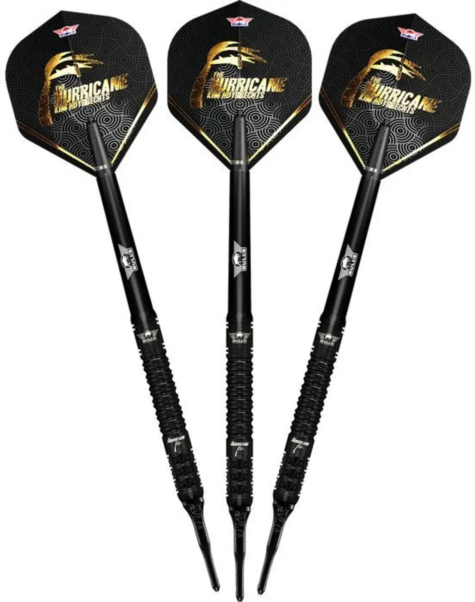 Bull's Kim Huybrechts E2 Full Black Soft Tip Dartpijlen - 3 Stuks