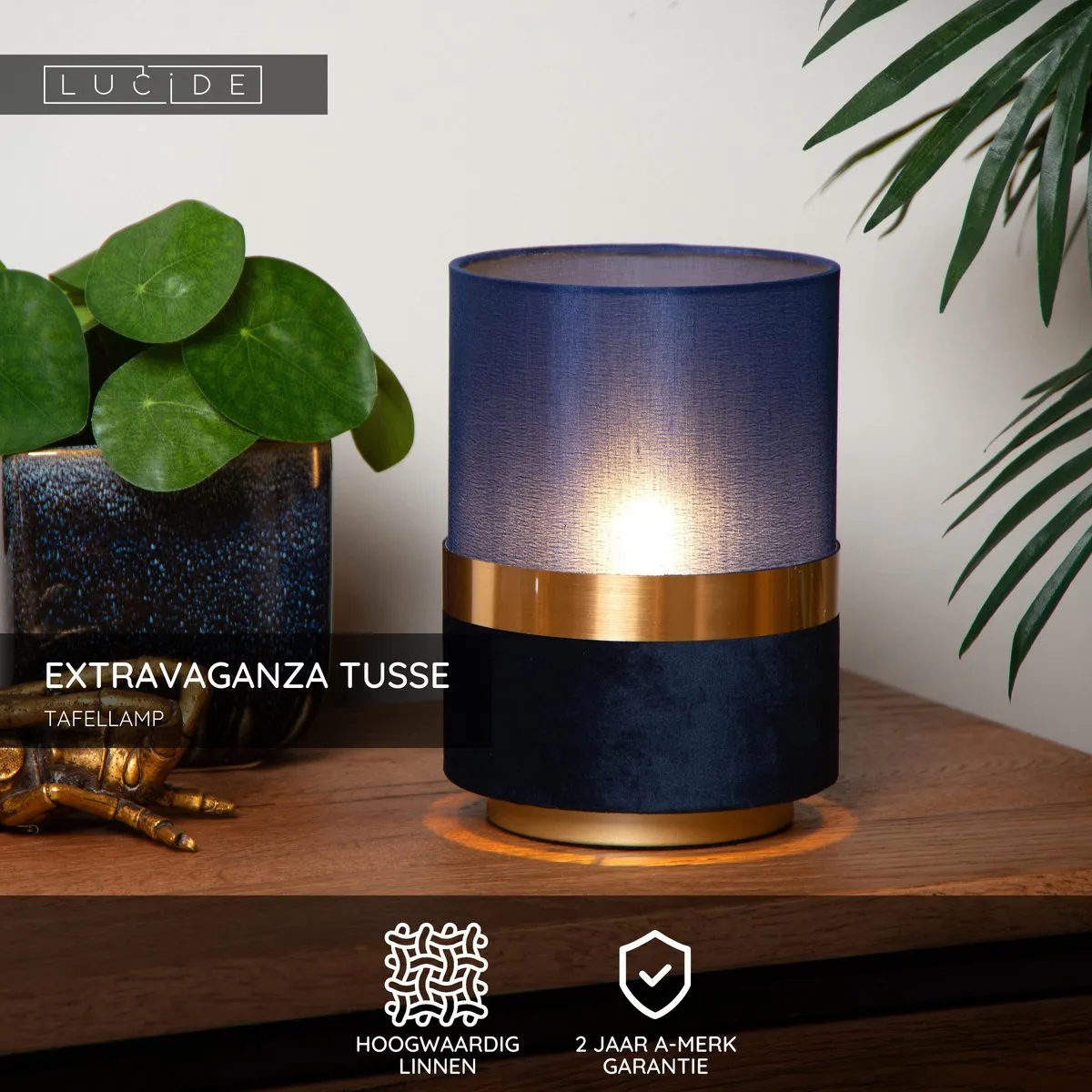 Lucide Extravaganza Tussen Tafellamp Ø15cm - Blauw