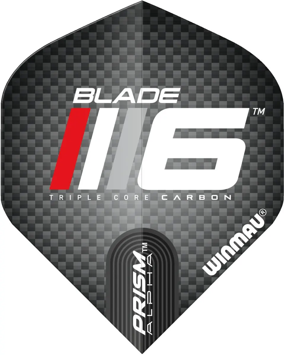 Winmau Prism Alpha Blade 6 V2 Dart Flights - 3 Stuks - Rood/Zwart