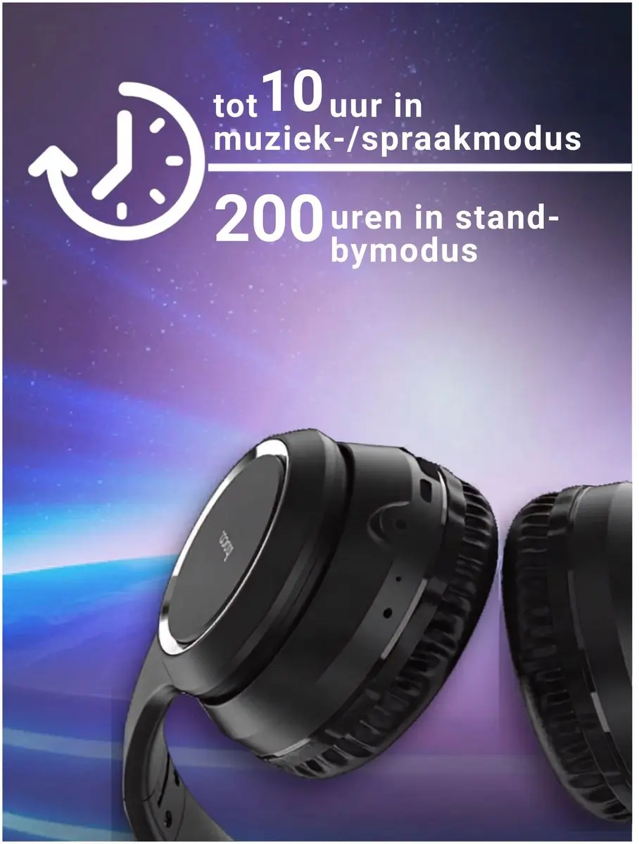 Hoco W28 Draadloze Bluetooth Koptelefoon - Over-Ear - 10 Uur - Zwart