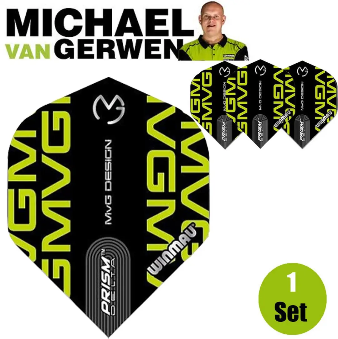 Winmau Prism Delta MVG Dart Flights - 3 Stuks - Zwart
