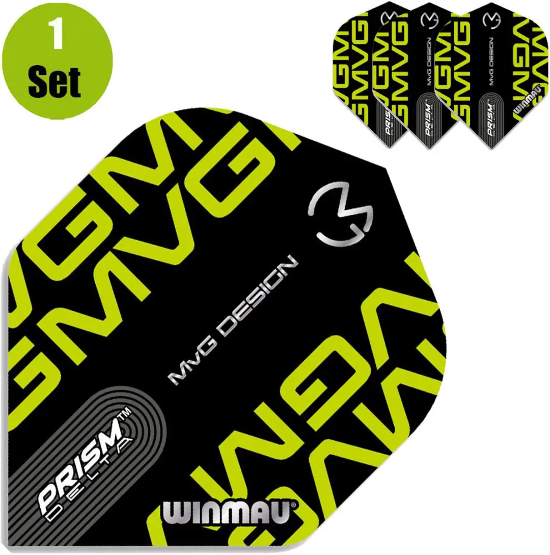 Winmau Prism Delta MVG Dart Flights - 3 Stuks - Zwart