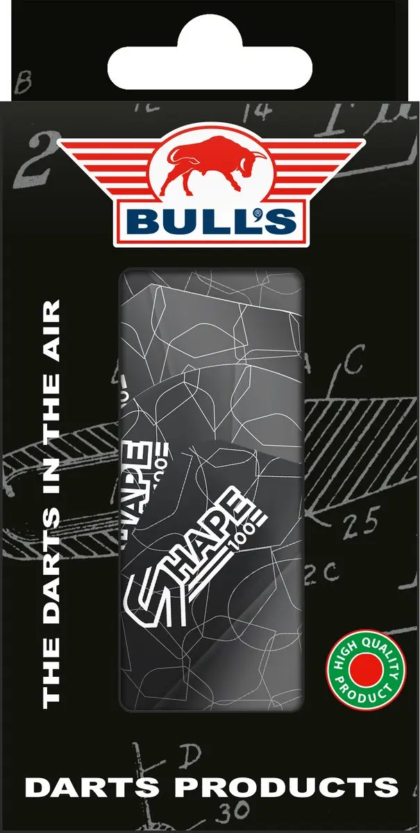 Bull's Flight Shape Testkit BU-52200 Dart Flights - 3 Stuks - Zwart