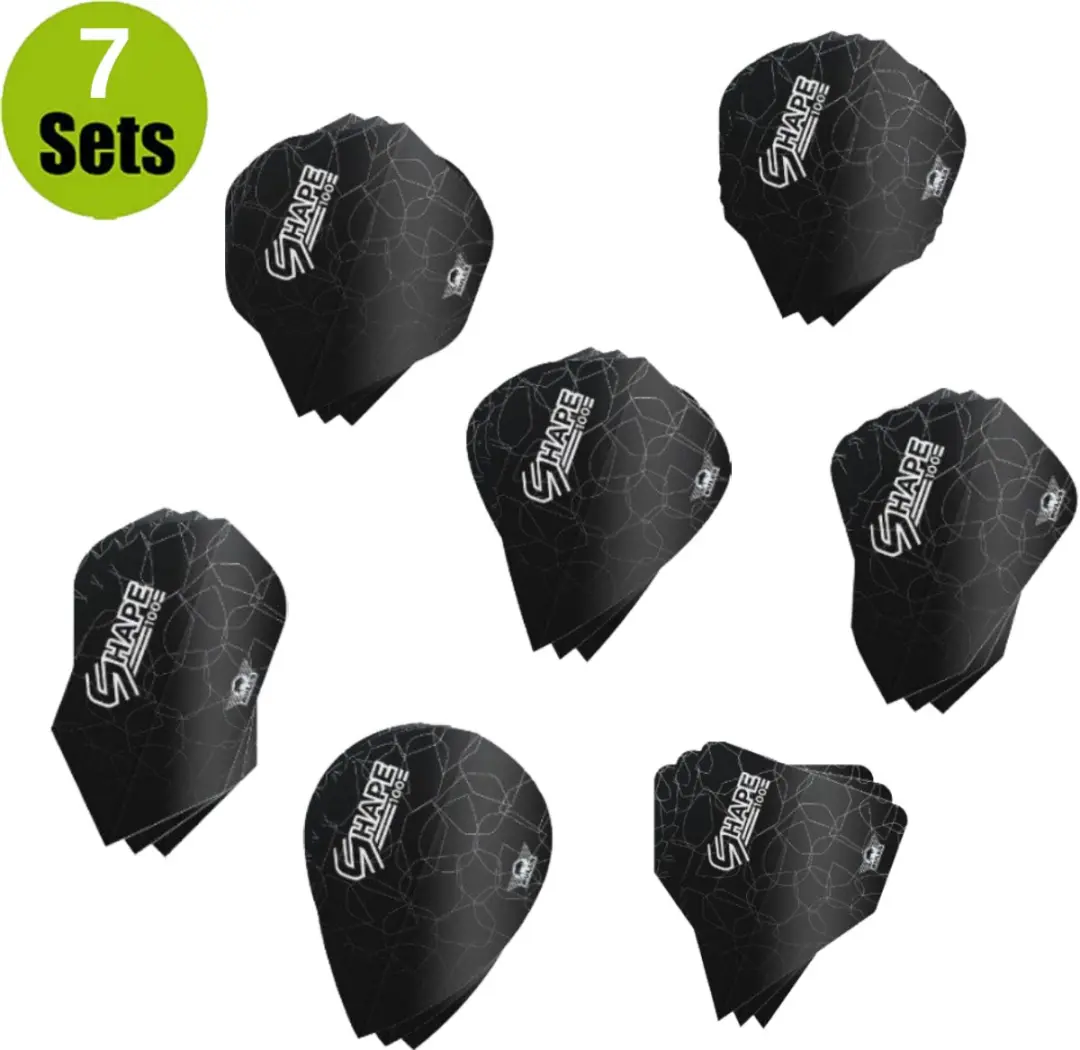 Bull's Flight Shape Testkit BU-52200 Dart Flights - 3 Stuks - Zwart