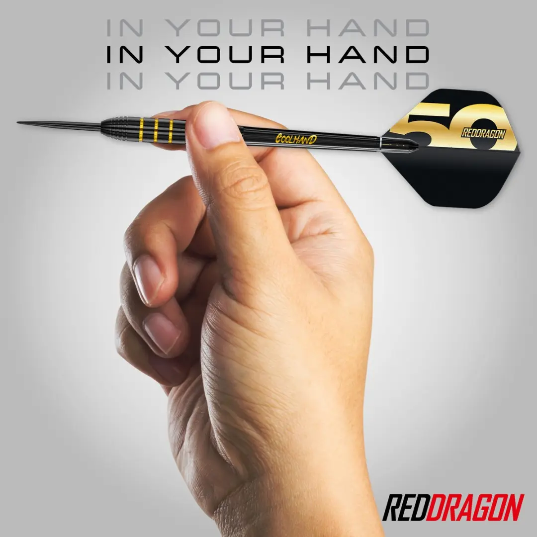Red Dragon Luke Humphries 50 Jaar Jubileum Dartpijlen - 3 Stuks - Zwart/Goud
