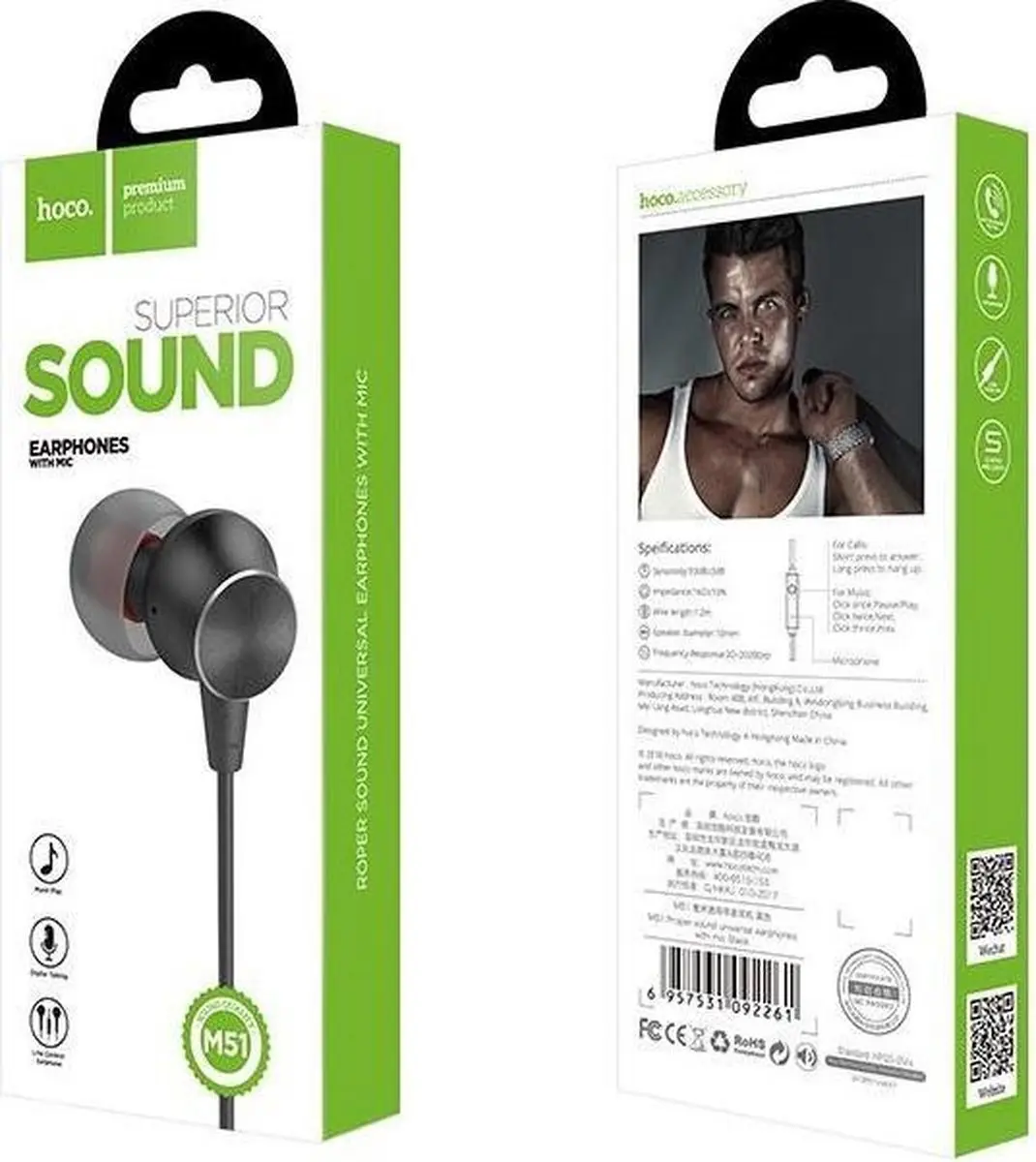 Hoco M51 Superior Sound Koptelefoon - Metallic Zwart