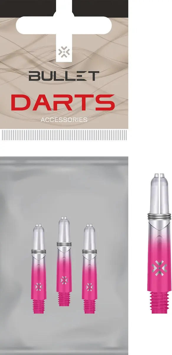 Bullet Shafts 28mm Pink Clear - 3 Stuks