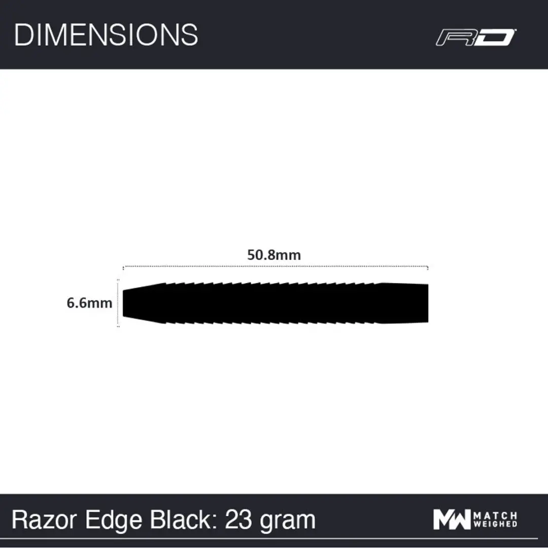Red Dragon Razor Edge Black Dartpijlen - 3 Stuks
