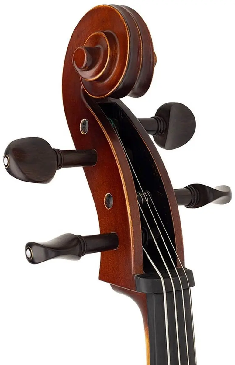 Leonardo LC-1318 Cello 1/8 - Gelamineerd met gevlamde achter-/zijkanten - Ebbenhouten beslag