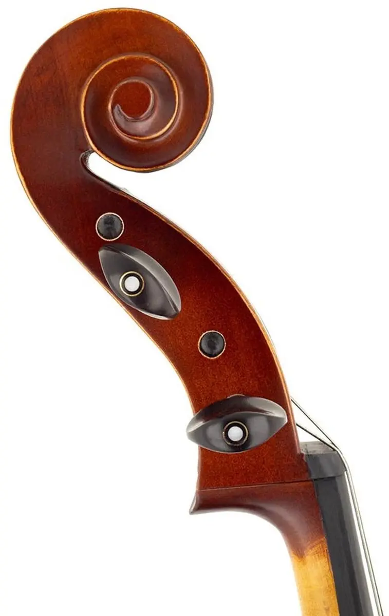 Leonardo LC-1318 Cello 1/8 - Gelamineerd met gevlamde achter-/zijkanten - Ebbenhouten beslag