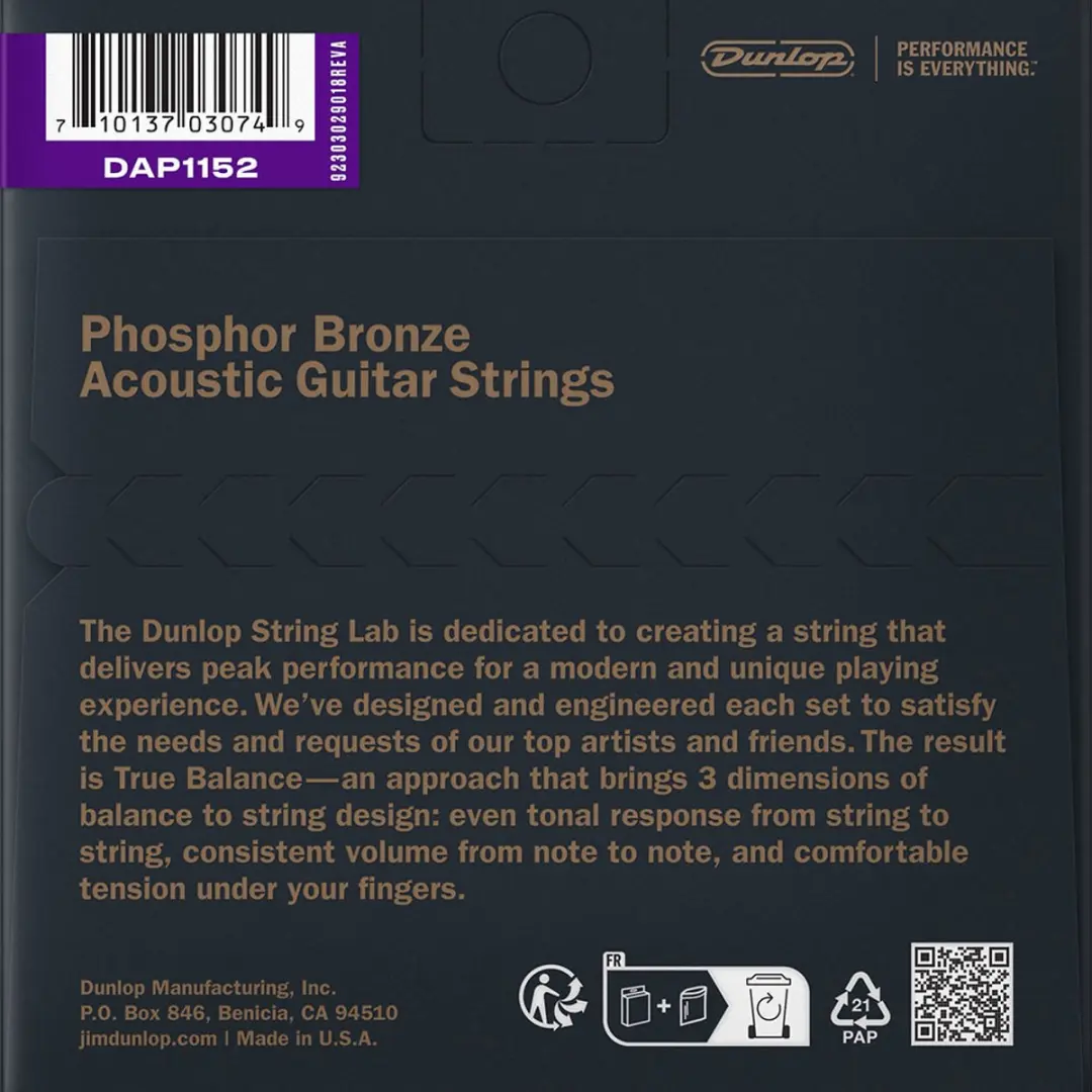 Dunlop Acoustic Medium Light Snaren 11-52 - 6 Stuks - Bronze