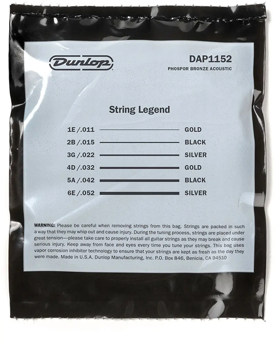 Dunlop Acoustic Medium Light Snaren 11-52 - 6 Stuks - Bronze