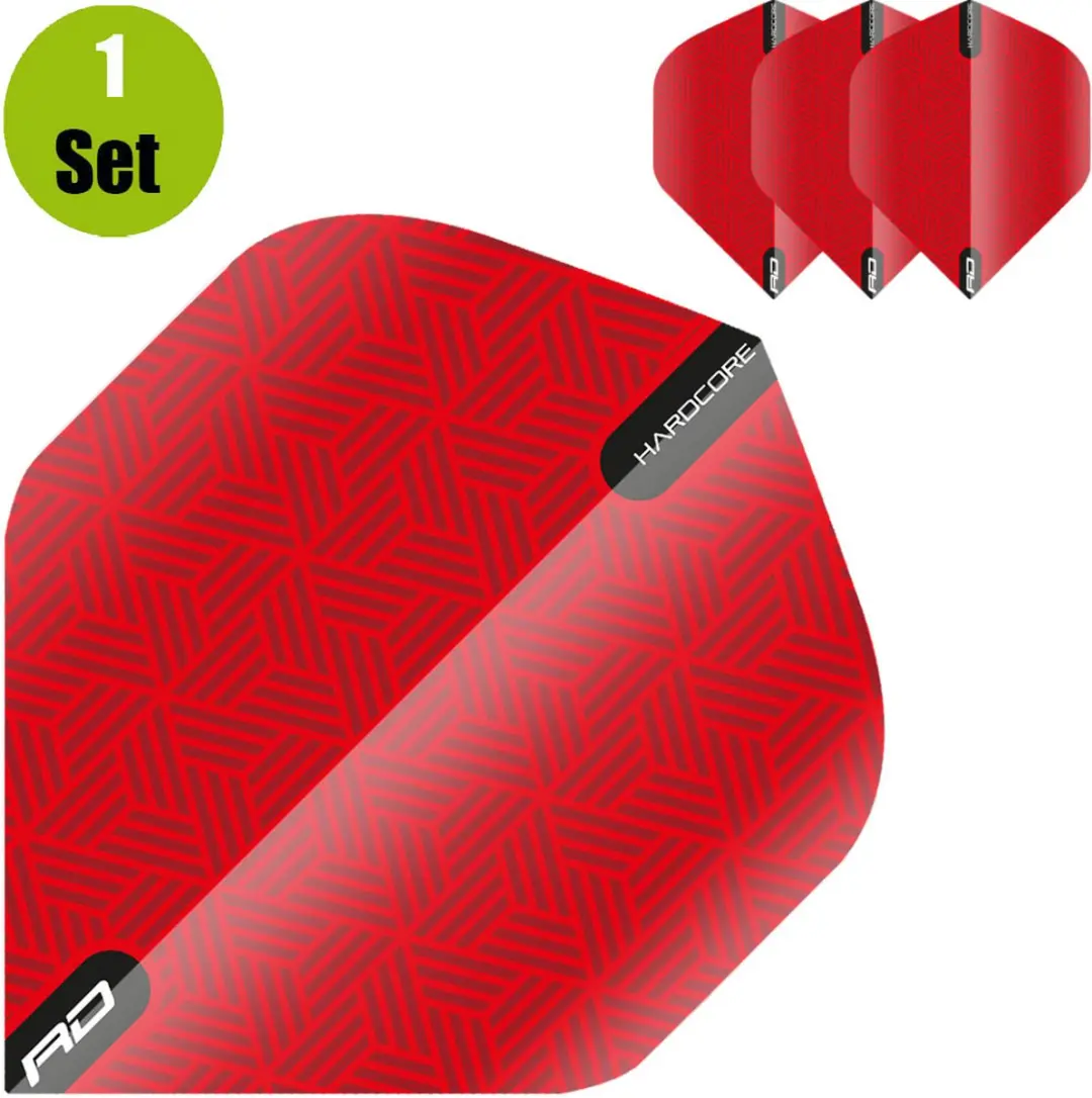 Red Dragon Hardcore XT TF6425 Dart Flights - 3 Stuks - Rood