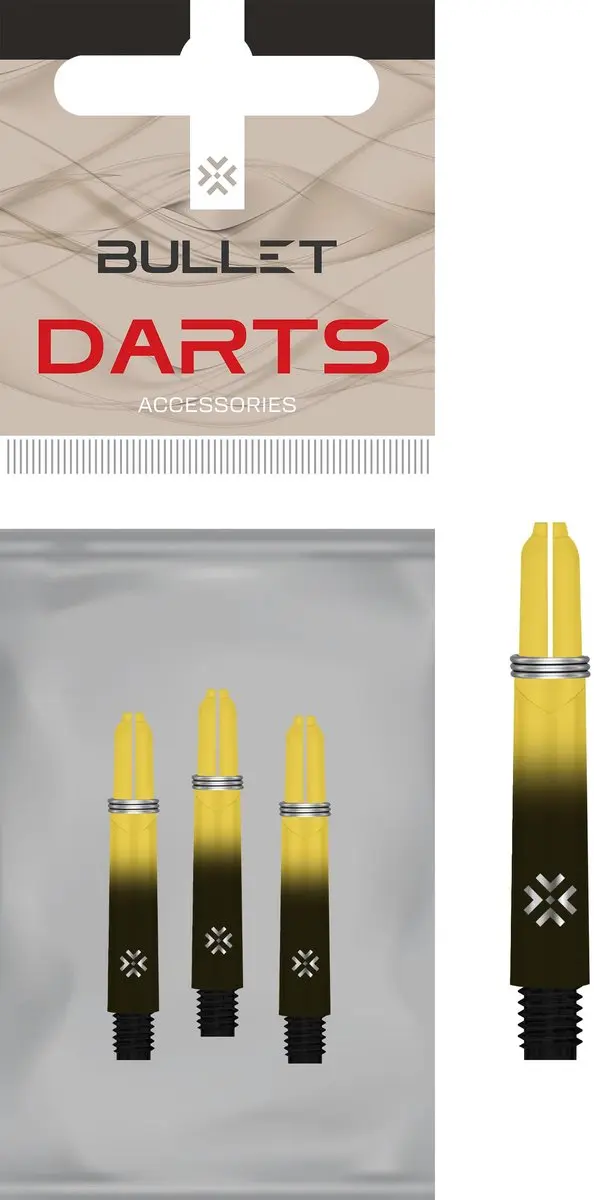 Bullet Shafts 35mm - Geel/Zwart - 3 Stuks