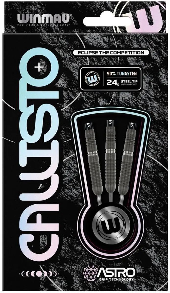 Winmau Callisto 03 Dartpijlen - 3 Stuks - Zwart/Zilver