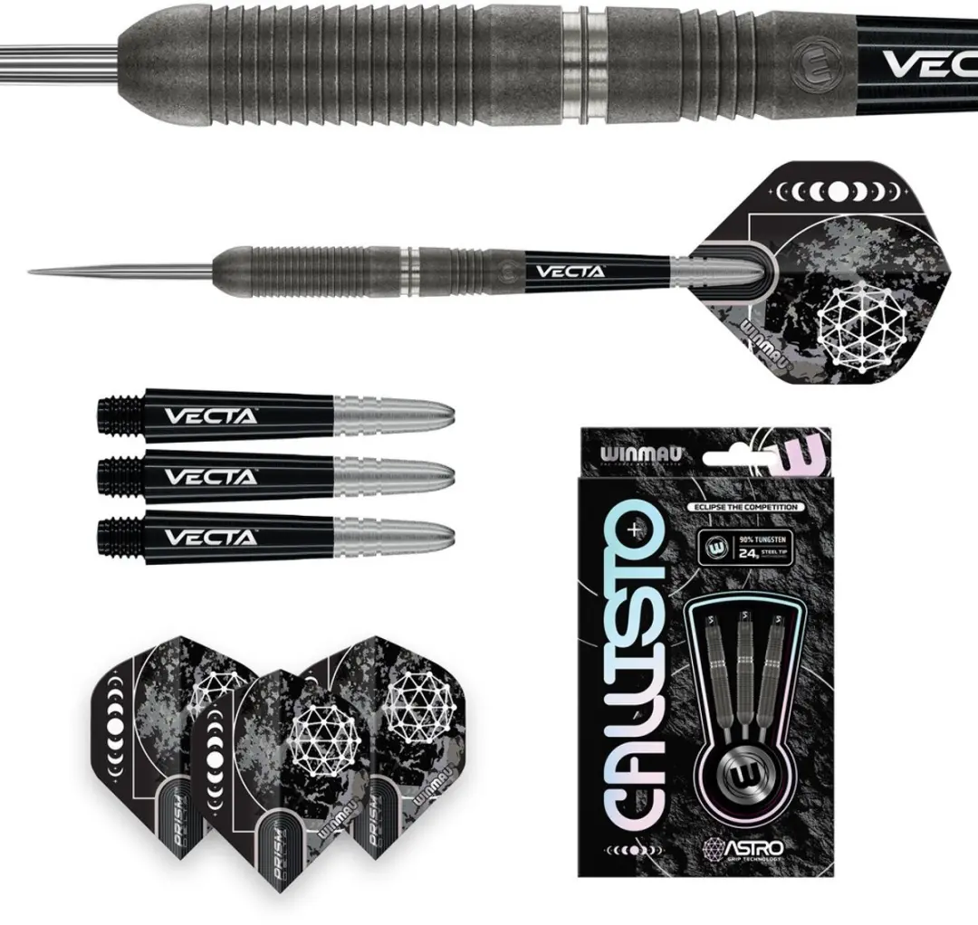 Winmau Callisto 03 Dartpijlen - 3 Stuks - Zwart/Zilver - afbeelding 6 van 6